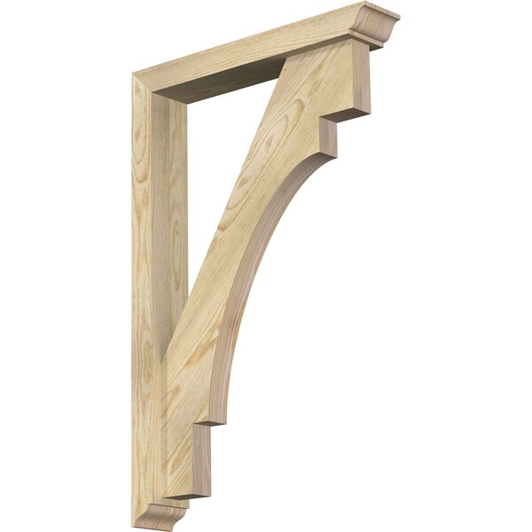 Ekena Millwork Merced Traditional Rough Sawn Bracket w/ Offset Brace, Douglas Fir, 4"W x 22"D x 34"H BKT0402X22X34MRC01RDF - main